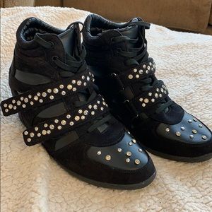 Suede Platform Sneaker Boot with studs